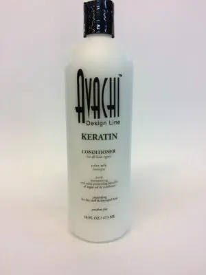 A bottle of avachi keratin conditioner