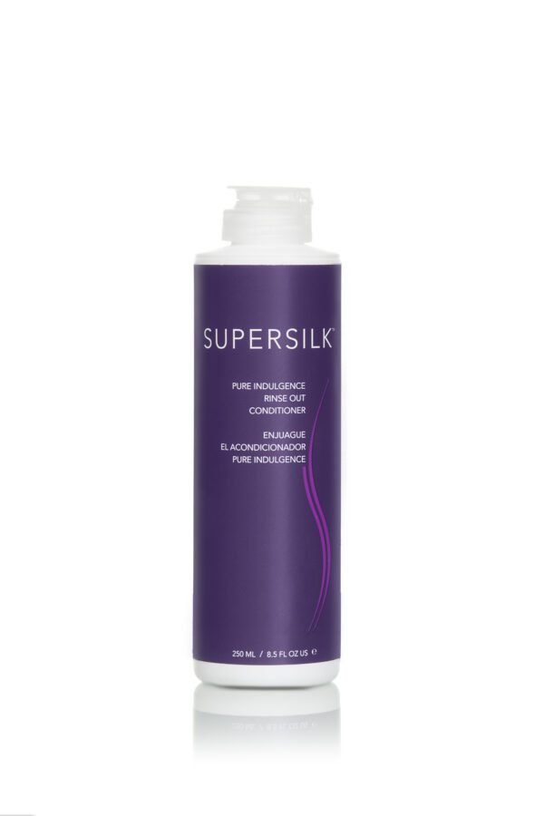 A bottle of supersilk hair conditioner.