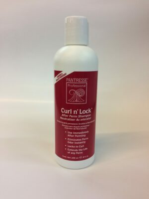 A bottle of curl n ' lock hair conditioner