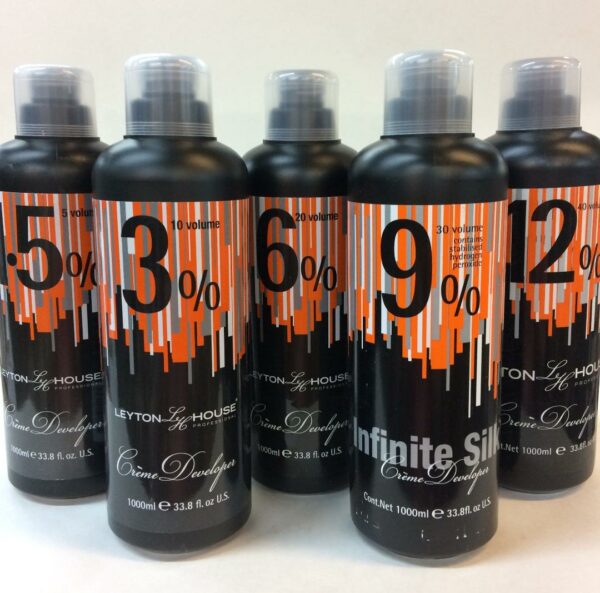 A group of six bottles with the number nine, five and three.