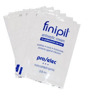 A group of finipil antiseptic cream packets.