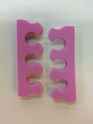 A pair of pink plastic handles for sewing machines.