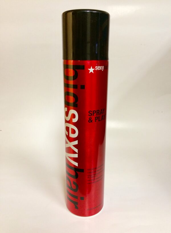 A red bottle of big sexy hair spray.