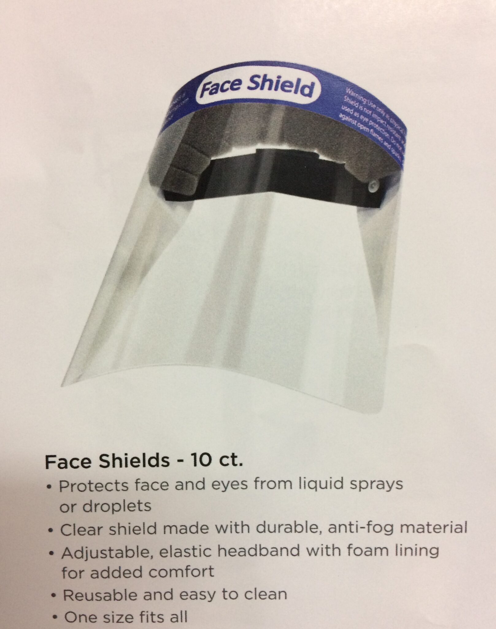 A close up of a face shield on top of a table
