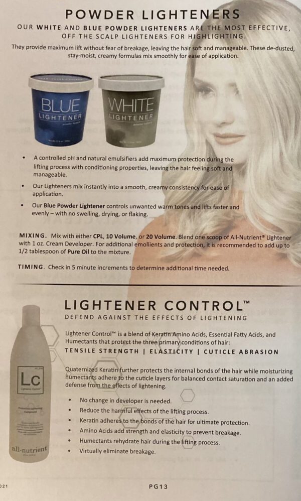 A poster of the lightener control product.