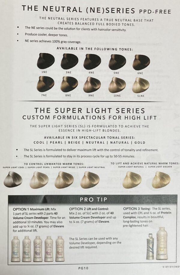 A page of the super light series with all three colors.